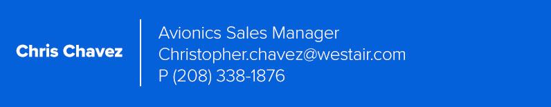 Chris Chavez, Avionics Sales Manager Contact